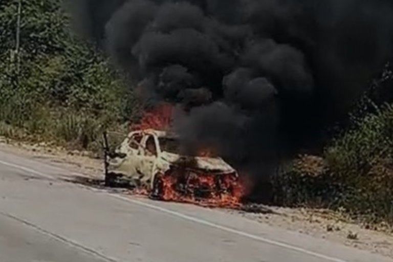 car caught fire