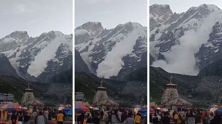 Avalanche in Kedarnath Dham video