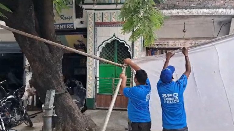 Curtain On Mosques In Haridwar