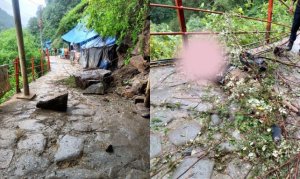 Debris Falling On Kedarnath Yatra Route