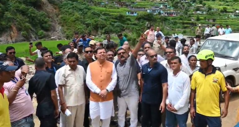 cm pushkar singh dhami visit | budhakedar disaster affected areas | rain in uttarakhand |