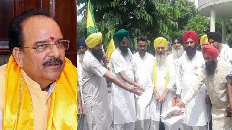 farmers protest against udham singh nagar mp ajay bhatt