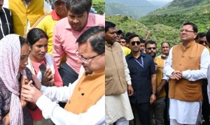 CM Dhami Met Disaster Affected People