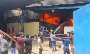 fire in company warehouse in r​​​​oorkee | raipur Industrial area |