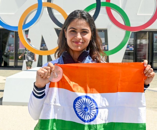 shooter manu bhaker | manu bhaker india flag bearer | paris olympics 2024 |