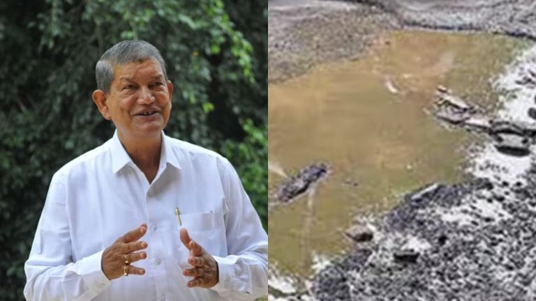 harish rawat on pothole roads