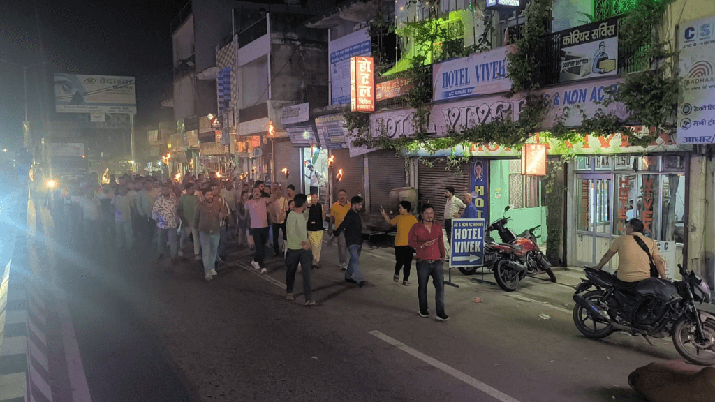 protest  torch procession against mukesh bora