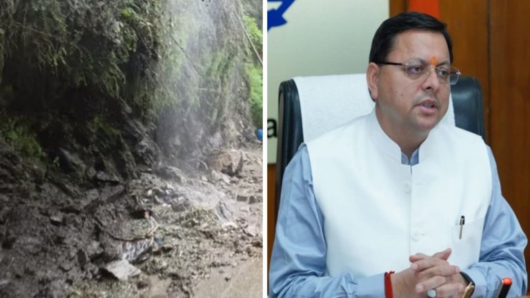 kedarnath landslide cm dhami: केदारनाथ रूट पर भूस्खलन से एक तीर्थयात्री की मौत