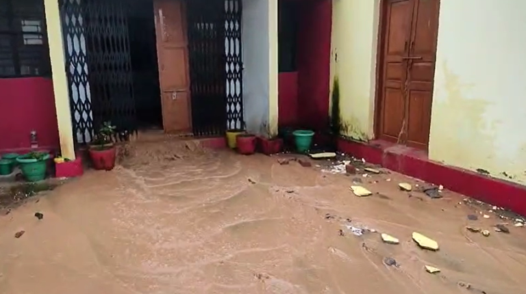 debris in beo office nainital | nainital block education officer office | rain in uttarakhand |