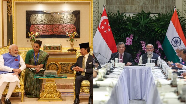 pm modi's brunei singapore visit