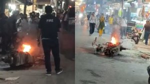 Electric Scooty Caught Fire