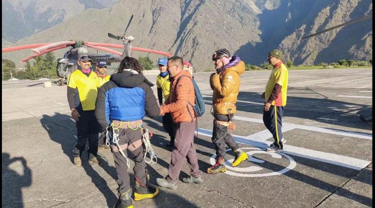 rescue of foreign climbers | chamoli chaukhamba mountain |